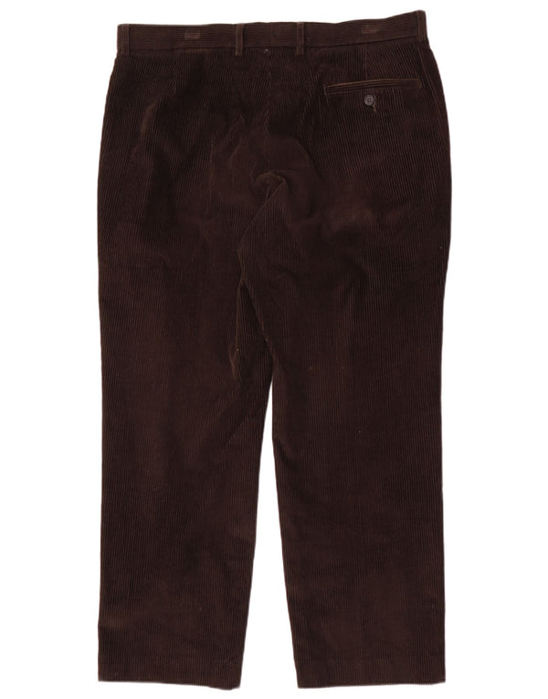 Marks & Spencer Pantalon en velours côtelé coupe ajustée pour homme W36 L29 Coton marron