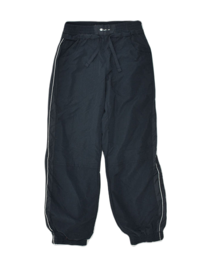 CHAMPION Boys Tracksuit Trousers Joggers 7-8 Years Navy Blue Polyester | Vintage Champion | Thrift | Second-Hand Champion | Used Clothing | Messina Hembry 