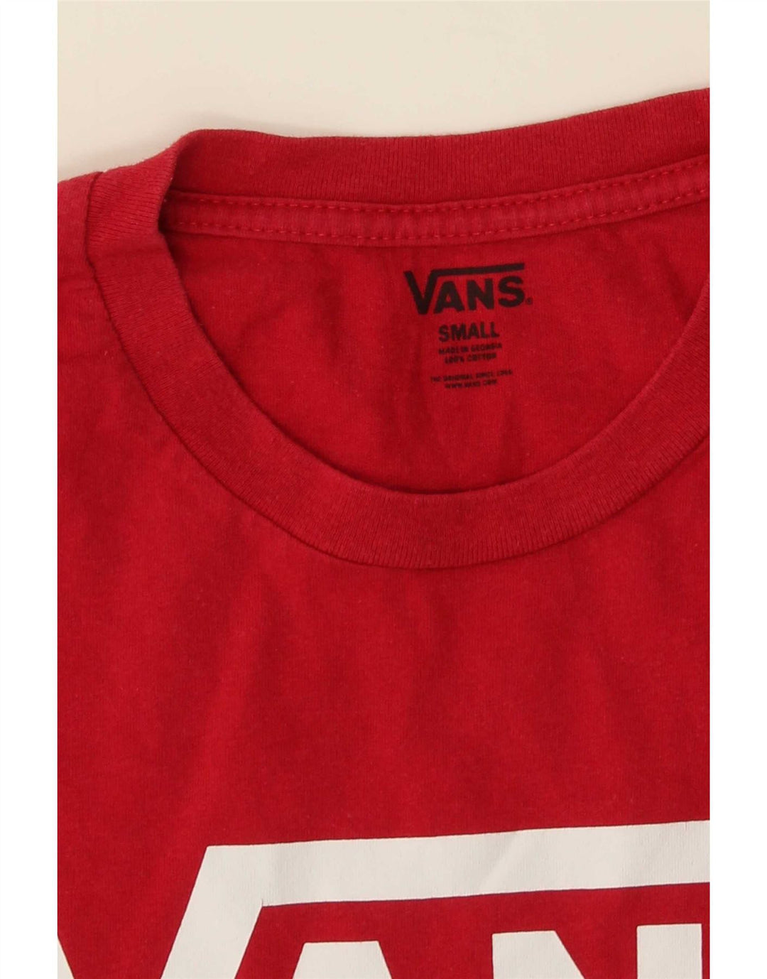 Vans Mens Graphic T-Shirt Top Small Red Cotton