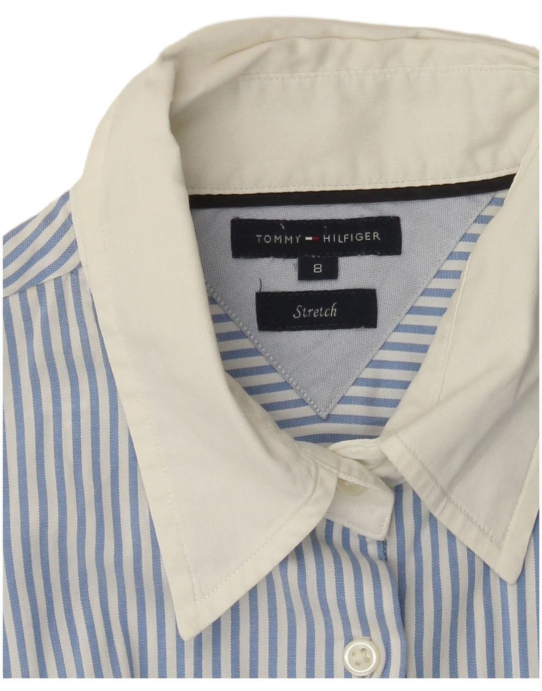 Tommy Hilfiger Camisa para Mujer US 8 Mediana Rayas Azules