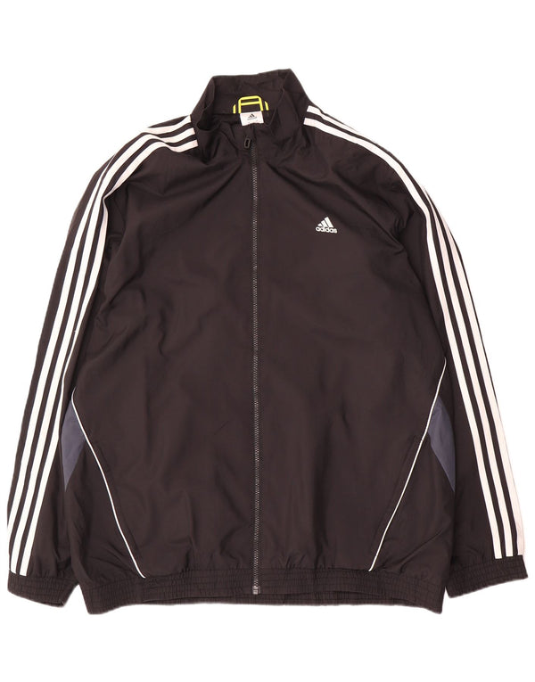 Męska kurtka dresowa Adidas UK 46/48 XL Czarny poliester z blokami kolorów