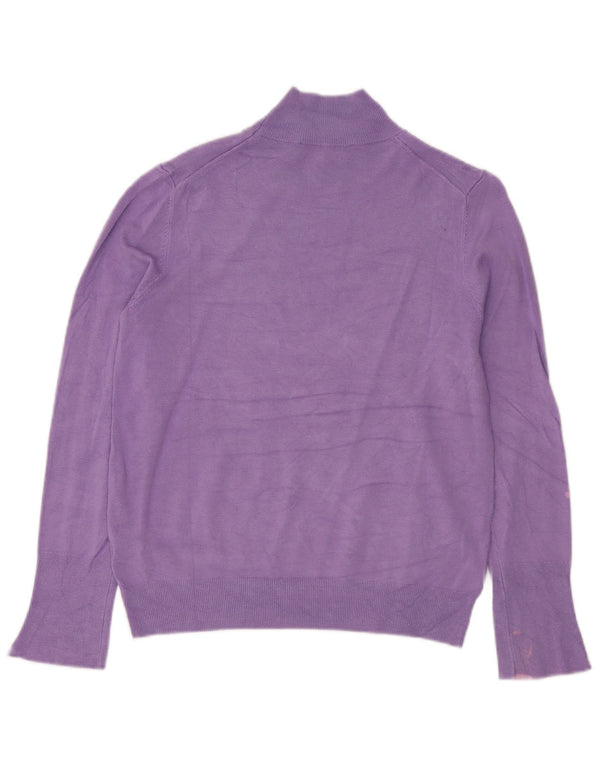 Zara Womens Turtle Neck Jumper Sweater UK 14 Large Purple Viscose