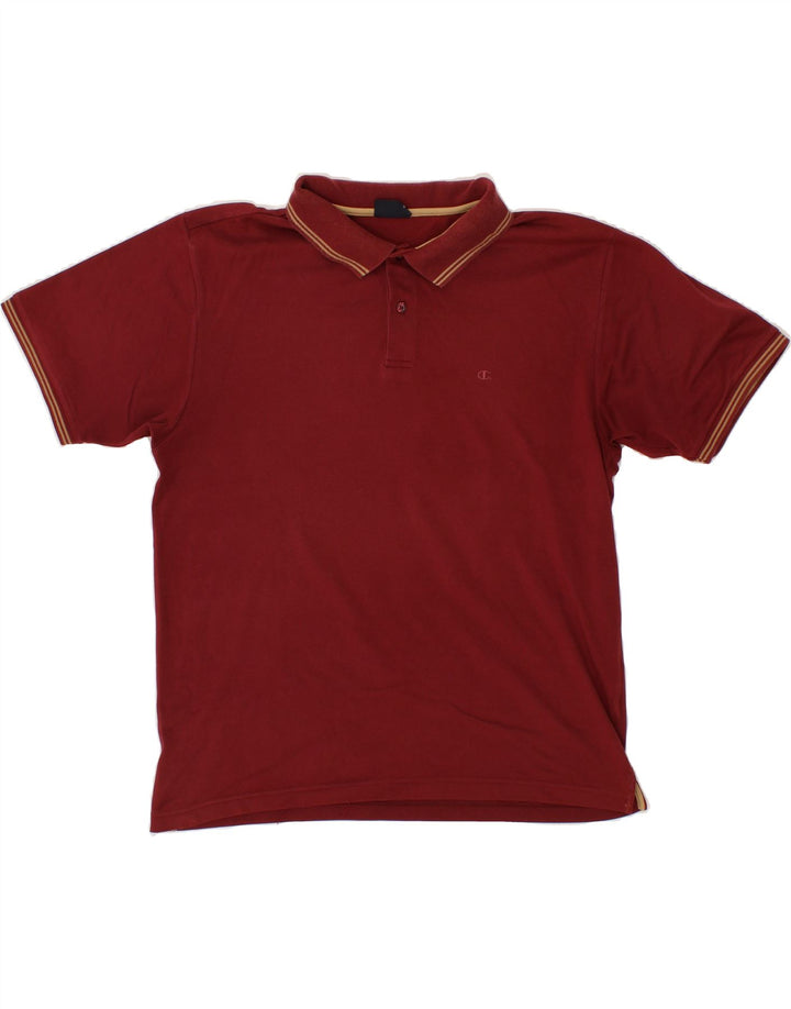 CHAMPION Mens Polo Shirt Large Red Cotton Vintage Champion and Second-Hand Champion from Messina Hembry 