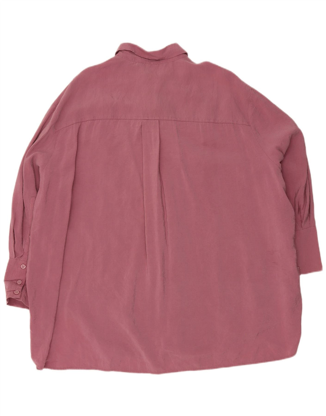 Zara Womens Longline Oversized Shirt Blouse UK 14 Medium Pink Modal