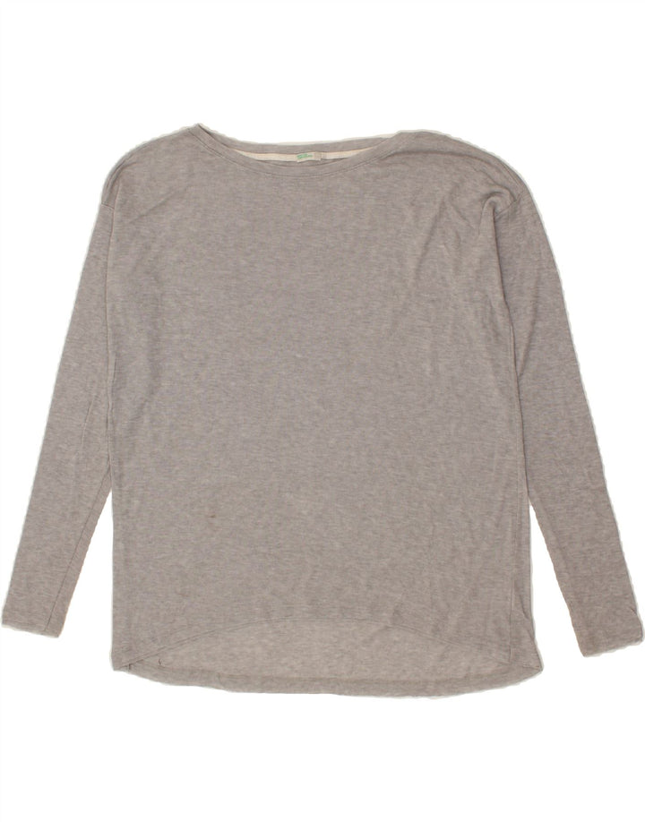 BENETTON Womens Top Long Sleeve UK 16 Large Grey Vintage Benetton and Second-Hand Benetton from Messina Hembry 