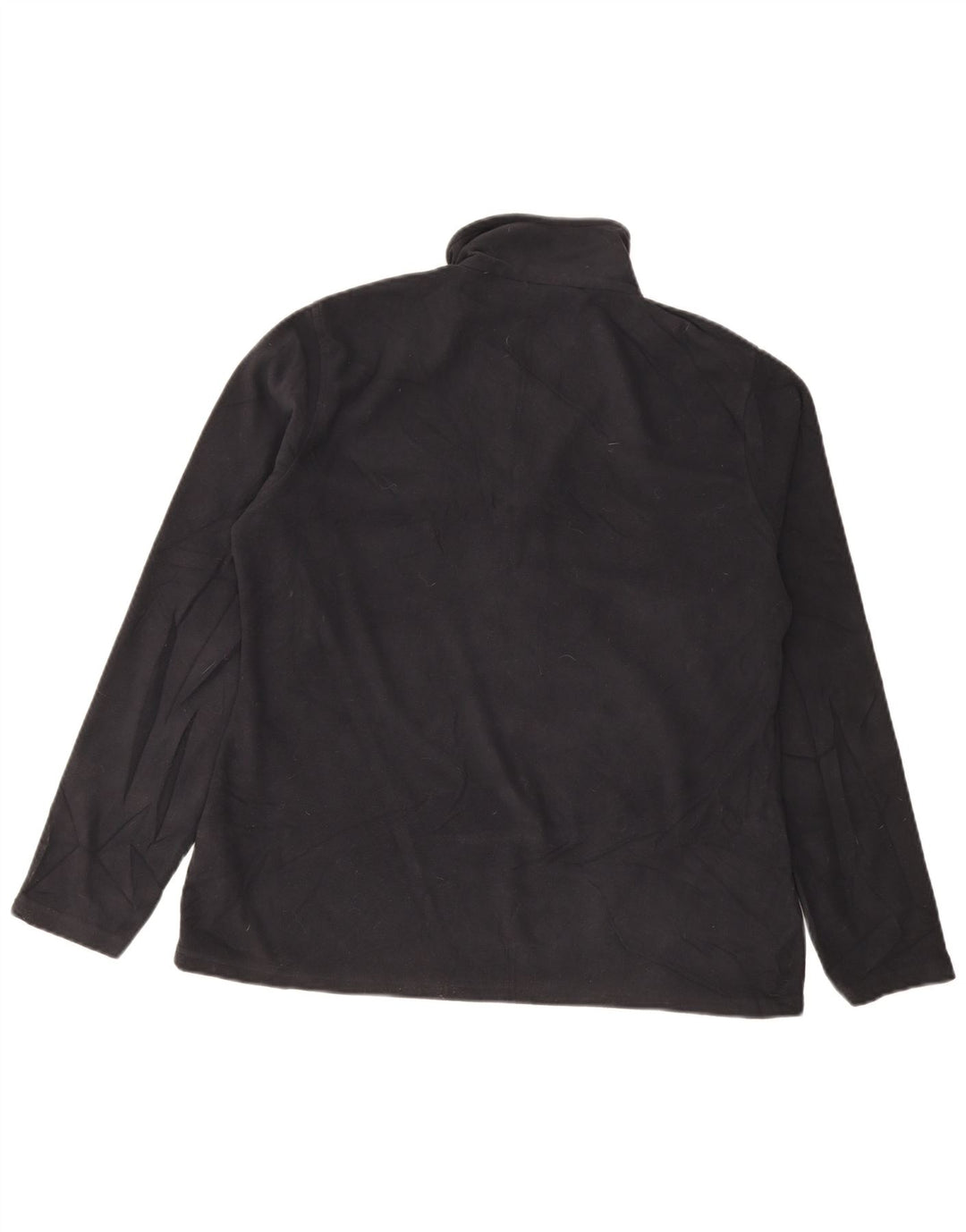 Warehouse Womens Zip Neck Fleece Jumper UK 16 Large Black Polyester