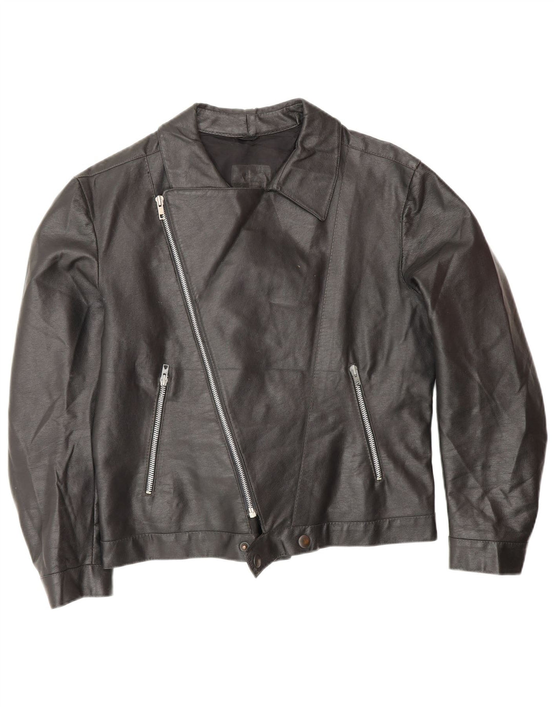 Vintage Mens Leather Biker Jacket UK 38 Medium Black
