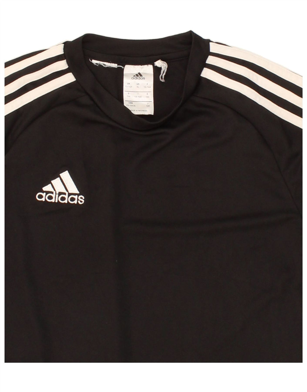 ADIDAS Boys Climalite T-Shirt Top 12-13 Years Black Polyester Vintage Adidas and Second-Hand Adidas from Messina Hembry 