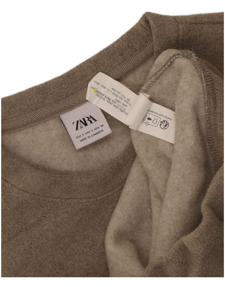 Zara Herre Loose Fit Sweatshirt Jumper Lille Beige Polyester