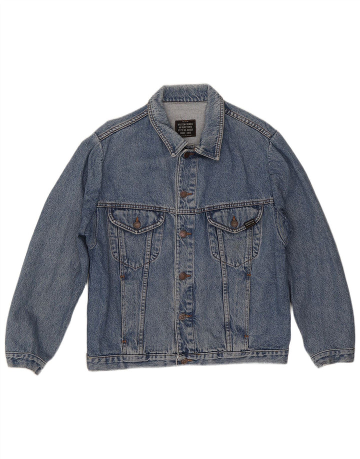 Benetton Mens Denim Jacket IT 50 Large Blue Cotton