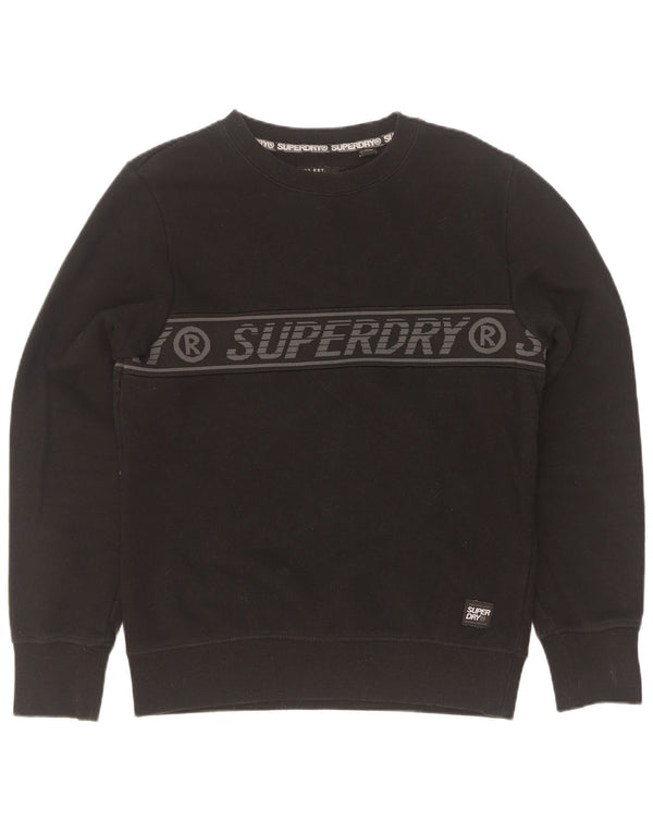 Superdry moletom gráfico masculino jumper pequeno algodão preto