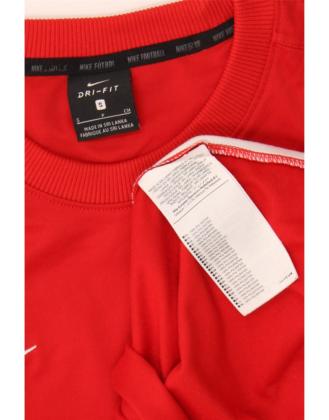 NIKE Mens Sweatshirt Jumper Small Red Colourblock Polyester Vintage Nike and Second-Hand Nike from Messina Hembry 
