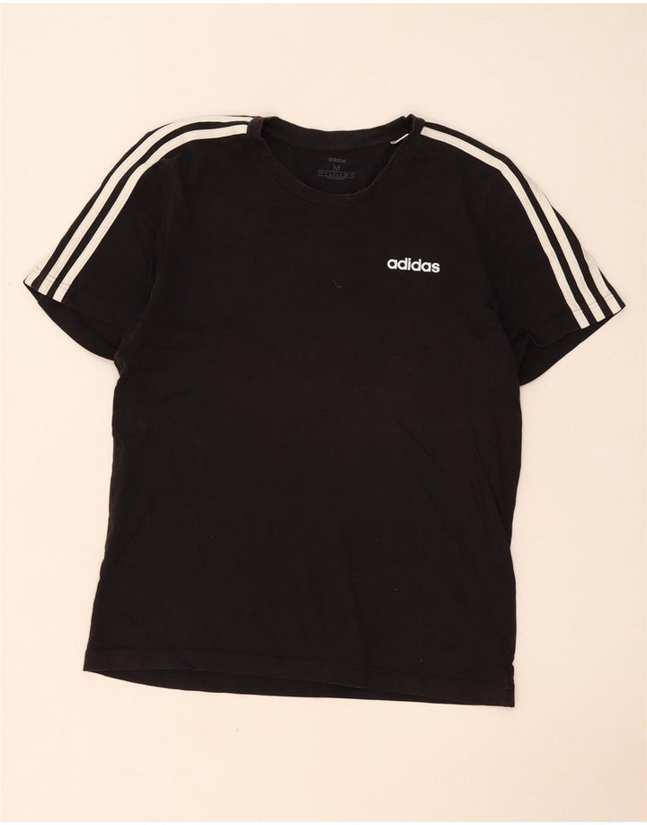 Adidas Mens T-Shirt Top Medium Black Cotton