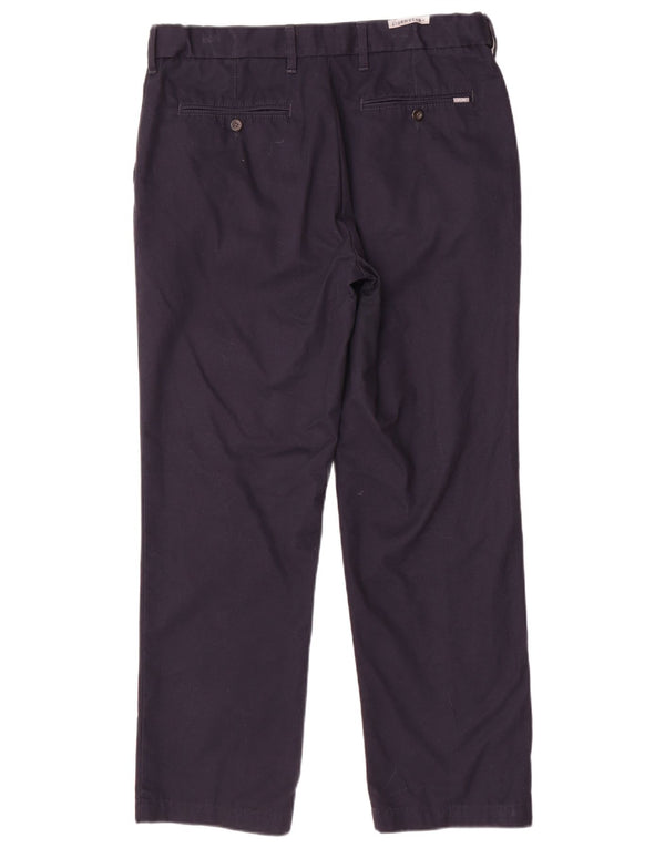 Marks & Spencer Mens Regular Suit Trousers W34 L29 Navy Blue Cotton