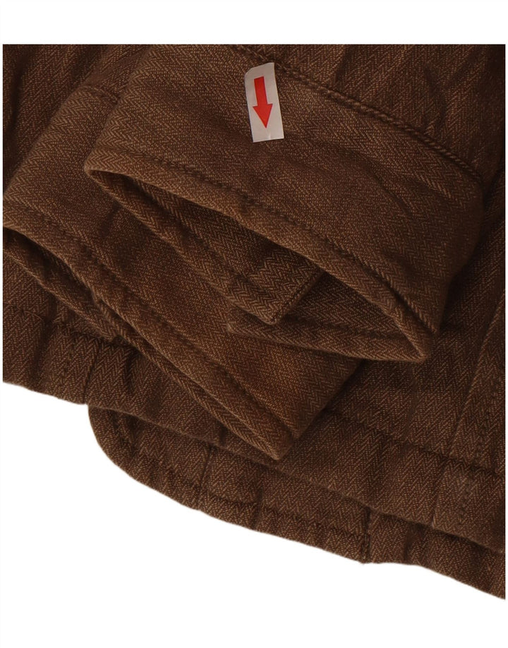 Marlboro Classics Womens Utility Jacket EU 44 XL Brown Herringbone Cotton