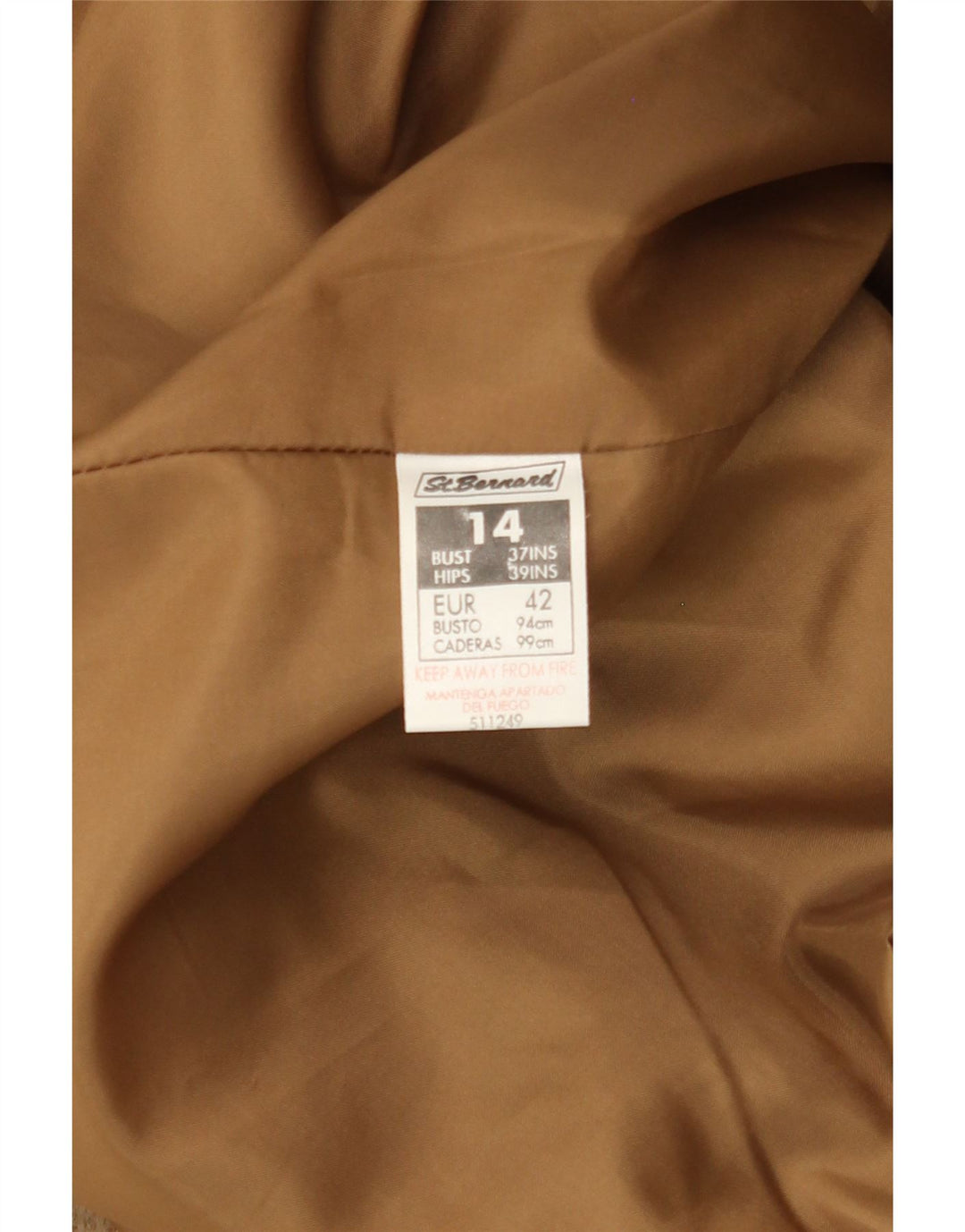 ST. BERNARD Womens Overcoat UK 14 Large Brown Virgin Wool Vintage St. Bernard and Second-Hand St. Bernard from Messina Hembry 