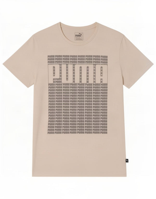 Ανδρικό γραφικό μπλουζάκι Puma, μεγάλο λευκό βαμβακερό