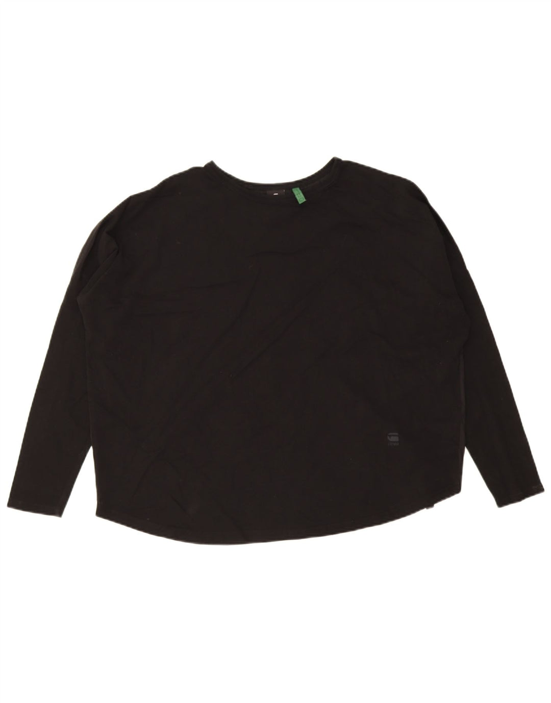 G-Star Damen Übergroßes Top Langarm UK 14 Mittelschwarze Baumwolle