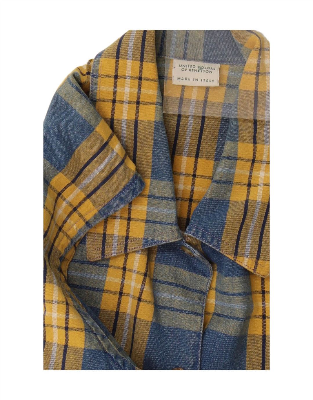 BENETTON Womens Sleeveless Shirt UK 12 Medium Multicoloured Check Vintage Benetton and Second-Hand Benetton from Messina Hembry 