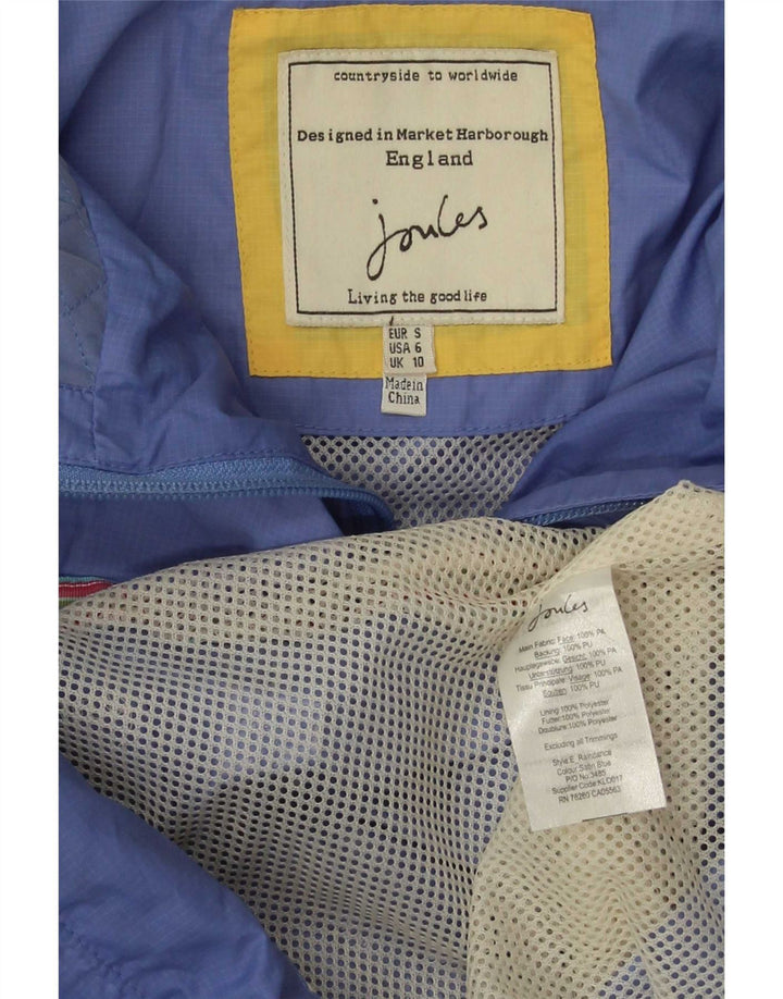 Joules Giacca antipioggia oversize con cappuccio da donna UK 10 Small Blu Poliestere