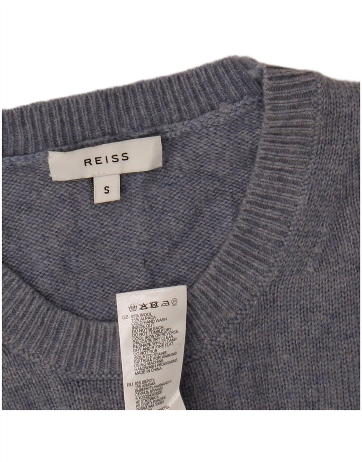 Maglione maglione girocollo da uomo Reiss piccolo in lana blu