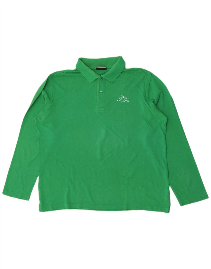 Kappa Mens Long Sleeve Polo Shirt Large Green