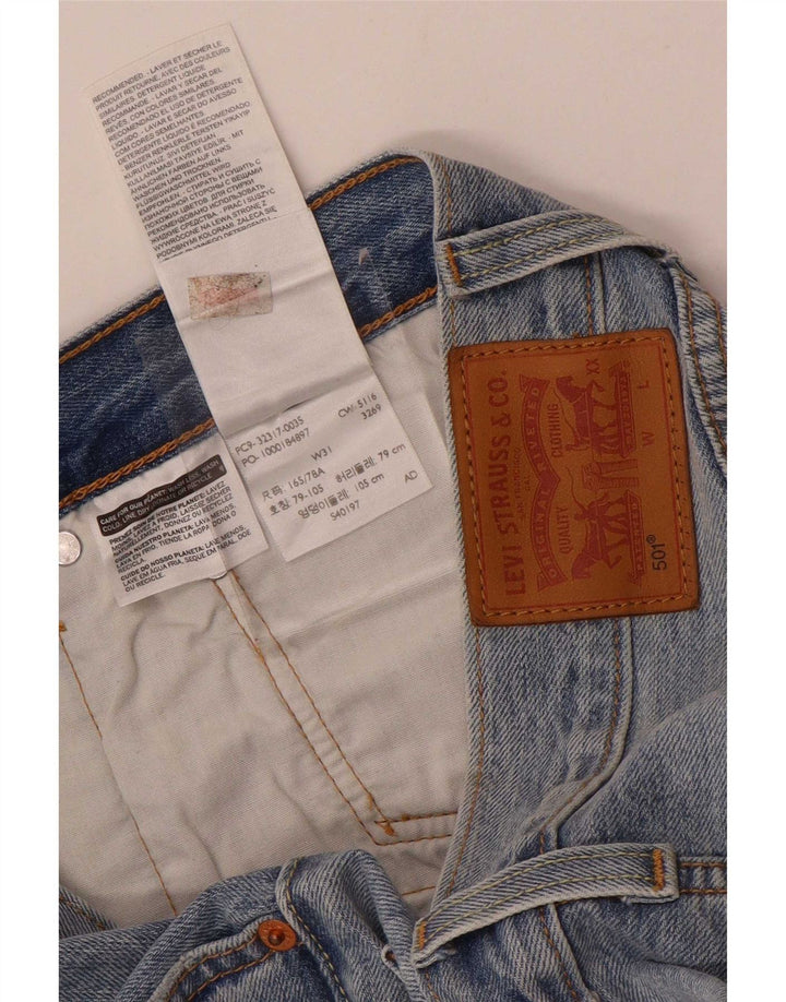 Levi's Womens 501 Distressed Denim Shorts W31 Medium Blue Cotton
