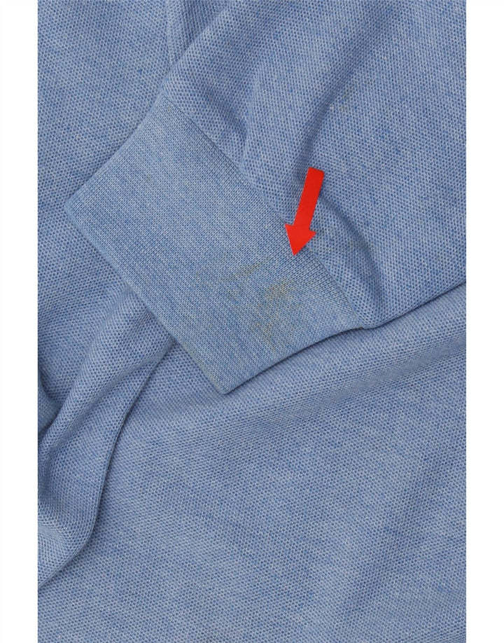 FILA Mens Long Sleeve Polo Shirt Medium Blue Cotton Vintage Fila and Second-Hand Fila from Messina Hembry 