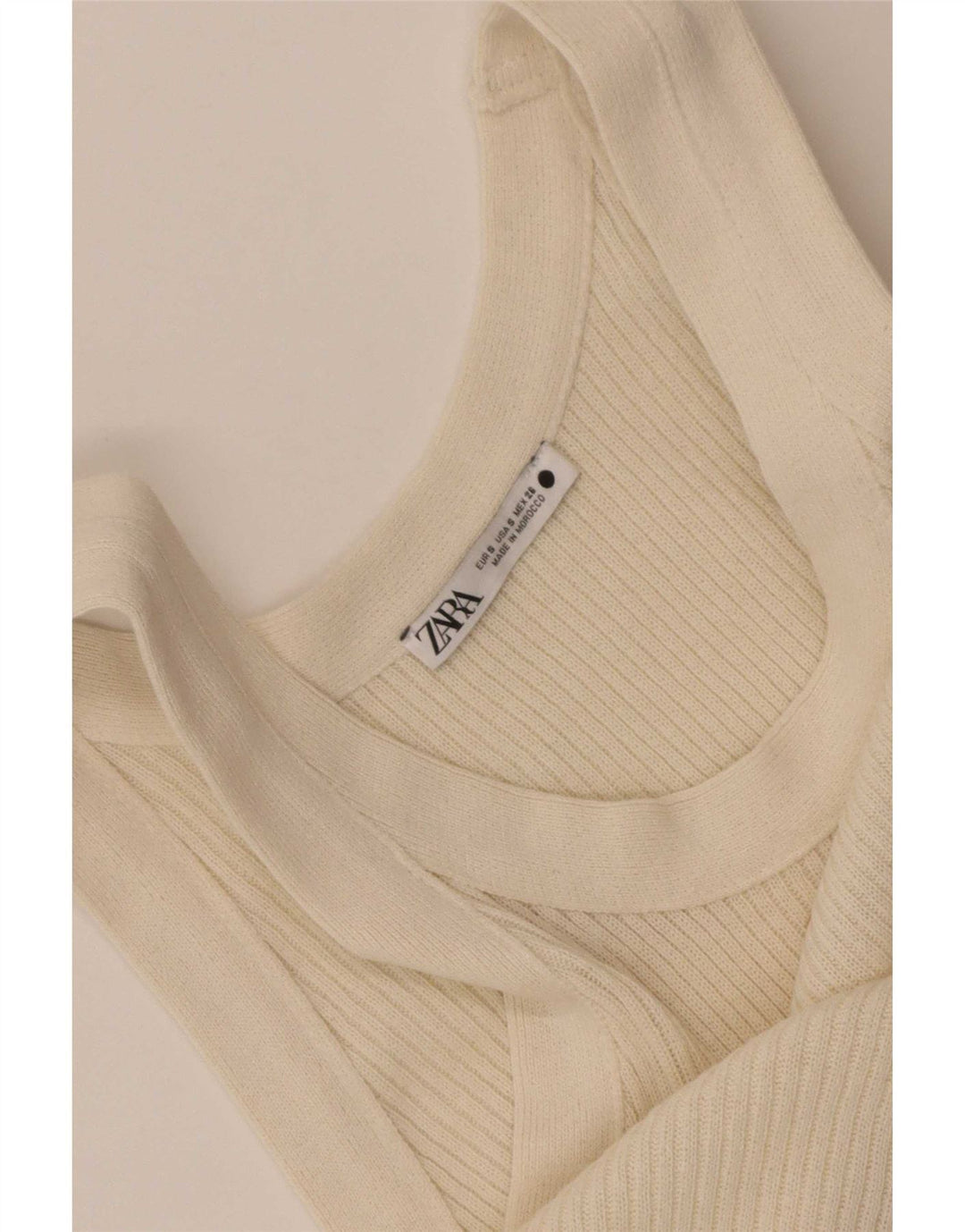 Zara Womens Vest Top UK 8 Pequeno Bege