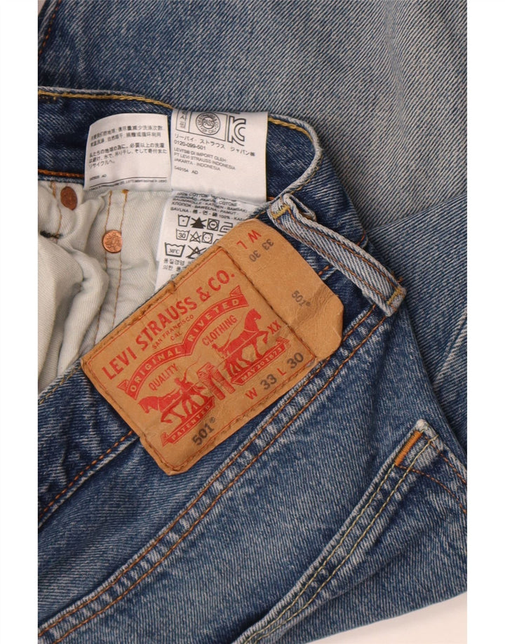 Levi's Mens 501 Straight Jeans W33 L30 Blue Cotton