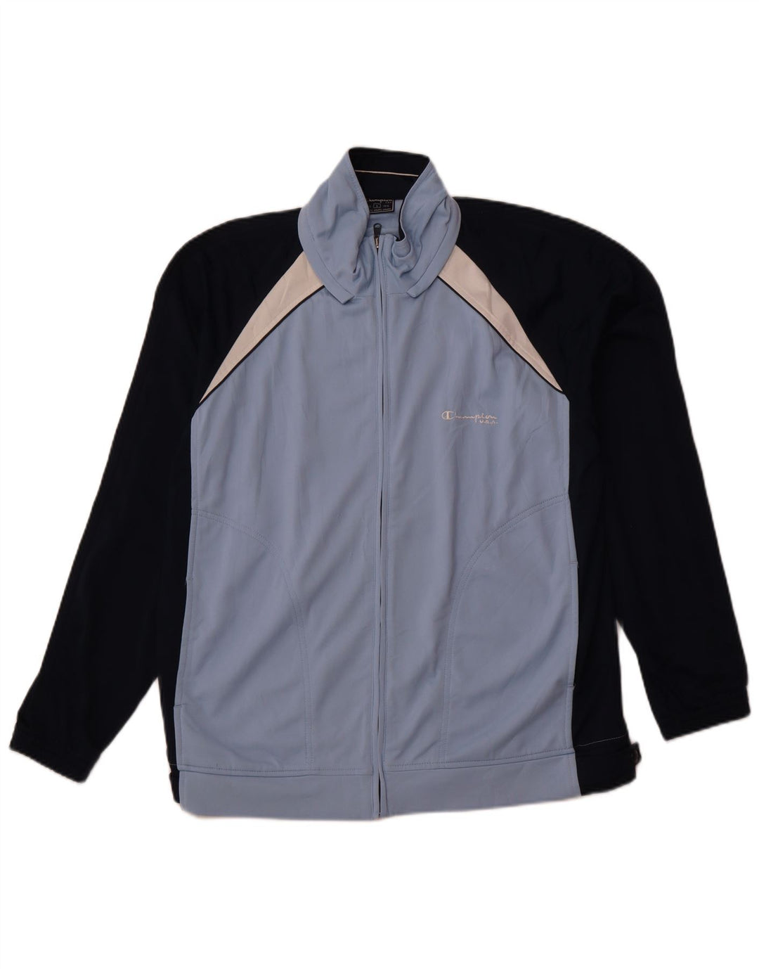CHAMPION Herren-Trainingsanzug-Top-Jacke, groß, blau, Farbblock