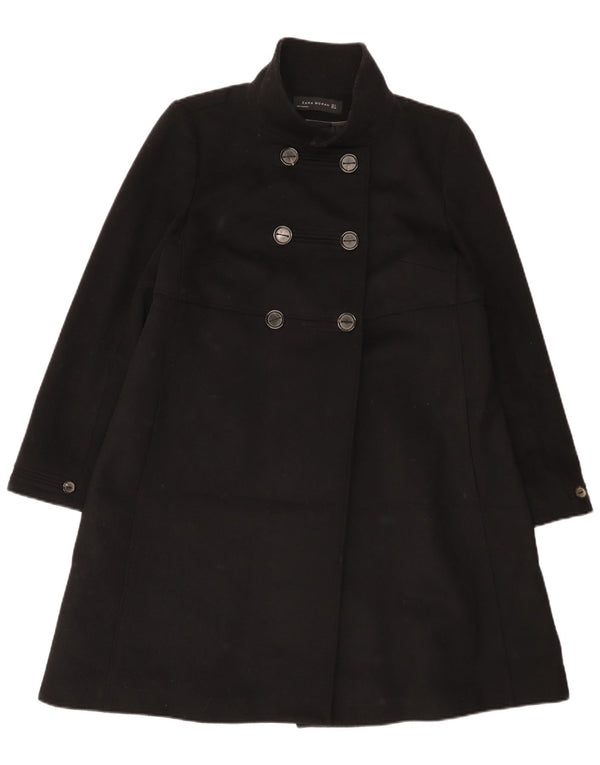 Zara Mujer Abrigo Cruzado UK 44 Medium Negro