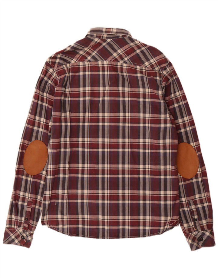 SCOTCH & SODA Mens Shirt Large Maroon Check Cotton