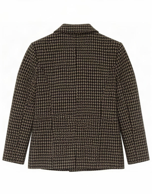 Kew Dame 6-knaps 3/4-ærmet blazerjakke UK 14 Medium Green Houndstooth