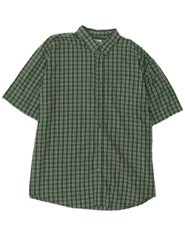 Wrangler Mens Riata Short Sleeve Shirt 3XL Green Check Cotton