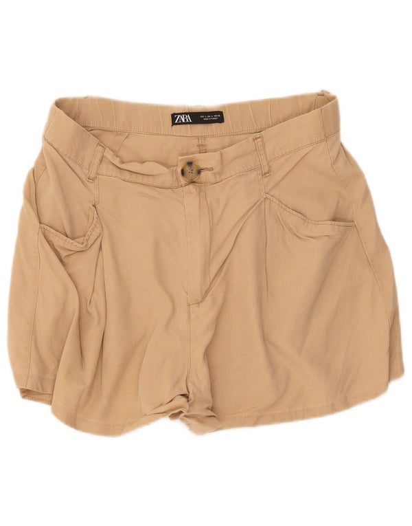 Zara Womens Casual Shorts Large W32 Beige