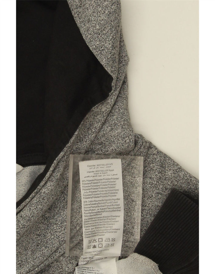 Jack & Jones Mens Hoodie Jumper Medium Grey Colourblock Polyester