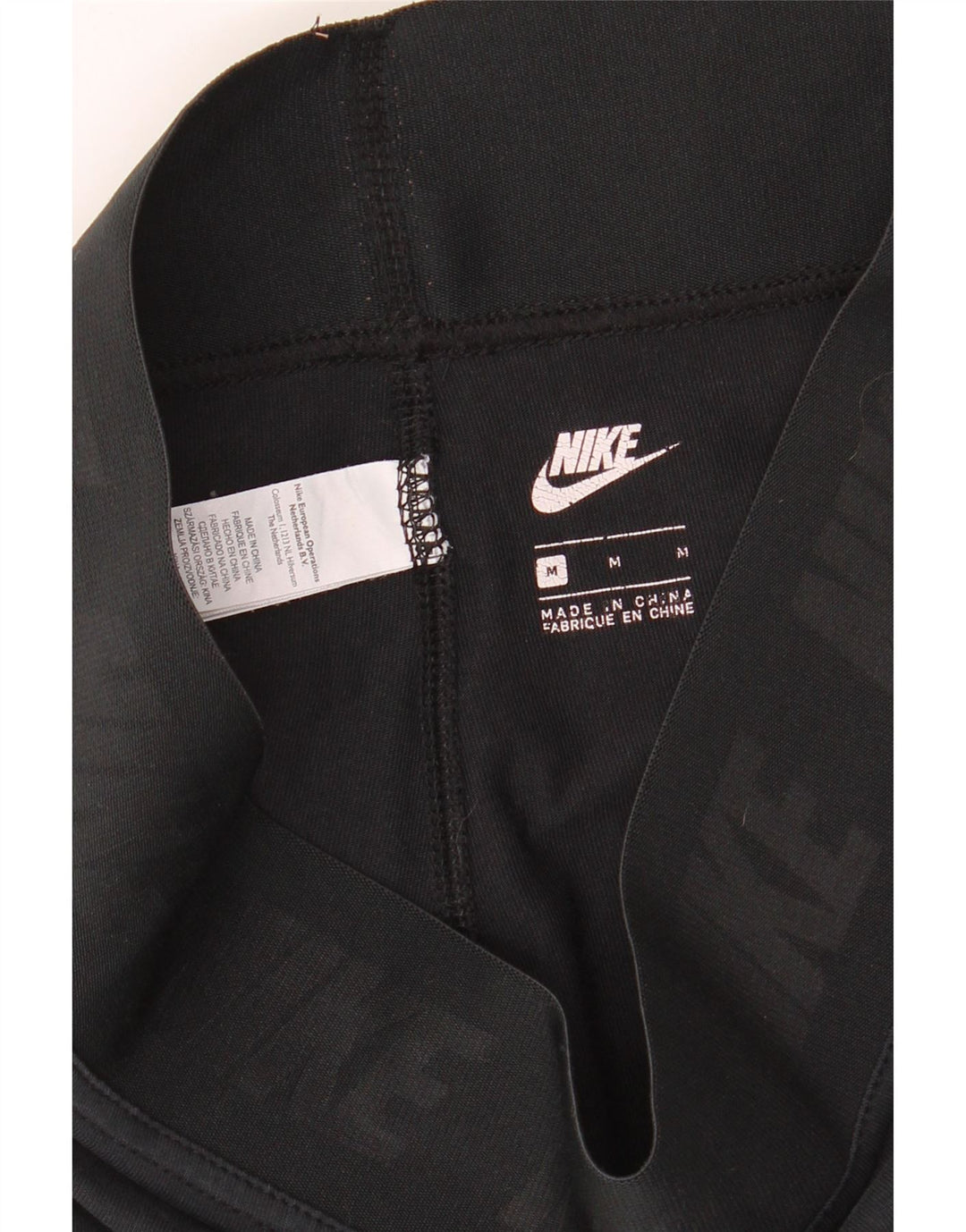 NIKE Womens Graphic Leggings UK 12 Medium Black Cotton Vintage Nike and Second-Hand Nike from Messina Hembry 