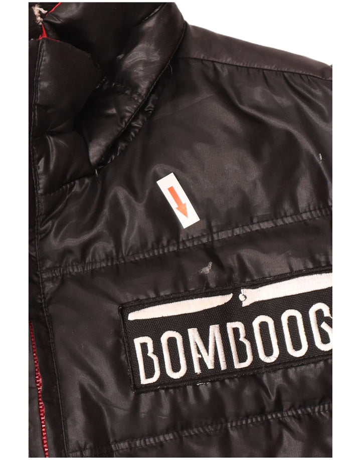 Bomboogie Mens Graphic Graphic Padded Jacket UK 42 XL Black Polyester