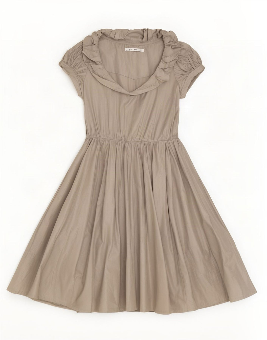 Zara Damen A-Linien-Kleid UK 12 Mittelgraues Polyester
