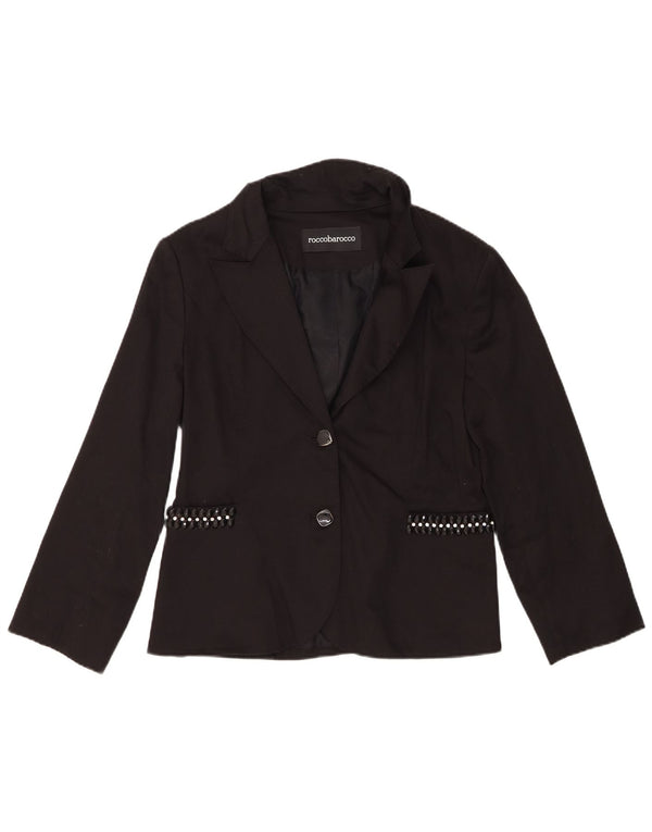 Roccobarocco Jachetă pentru femei cu 2 nasturi IT 50 XL bumbac negru