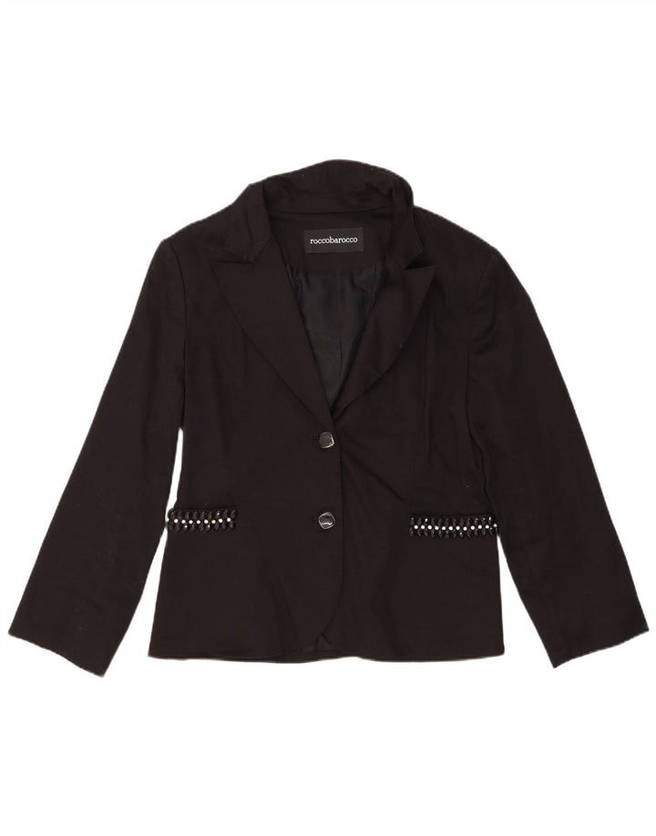 Roccobarocco Jachetă pentru femei cu 2 nasturi IT 50 XL bumbac negru