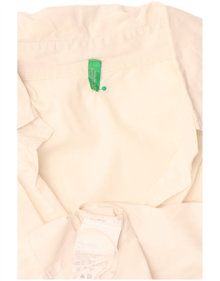 Benetton Womens Pullover Shirt UK 16 Large Off White Cotton