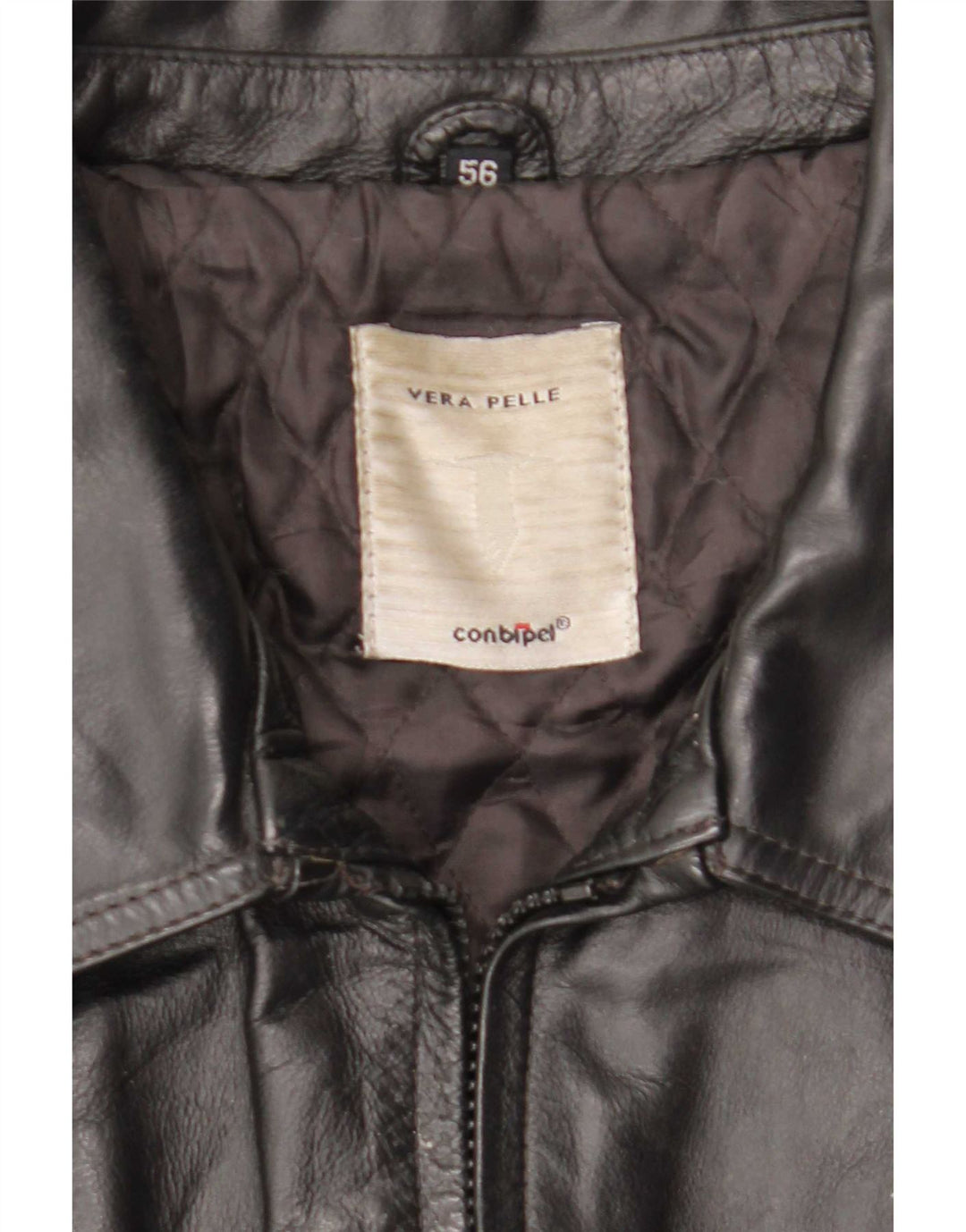 Conbipel Mens Leather Jacket IT 56 2XL Black