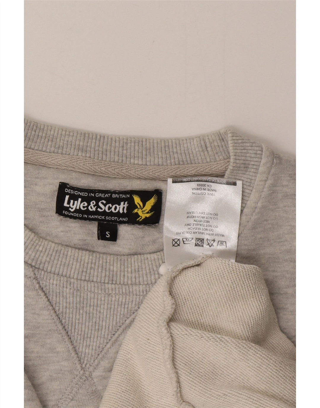 LYLE & SCOTT Mens Sweatshirt Jumper Small Grey Flecked Cotton