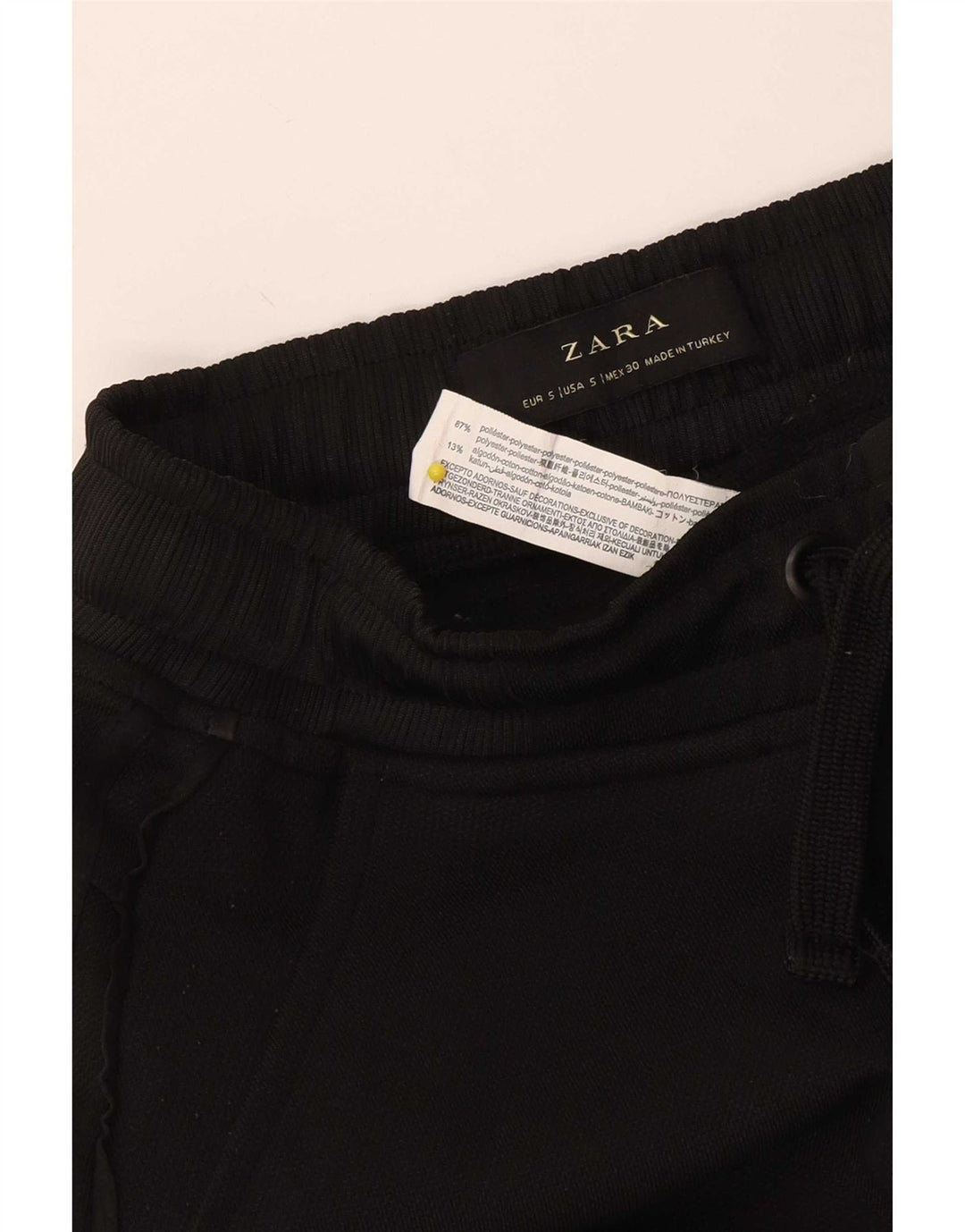 Zara Mens Tracksuit Trousers Joggers Small Black Polyester