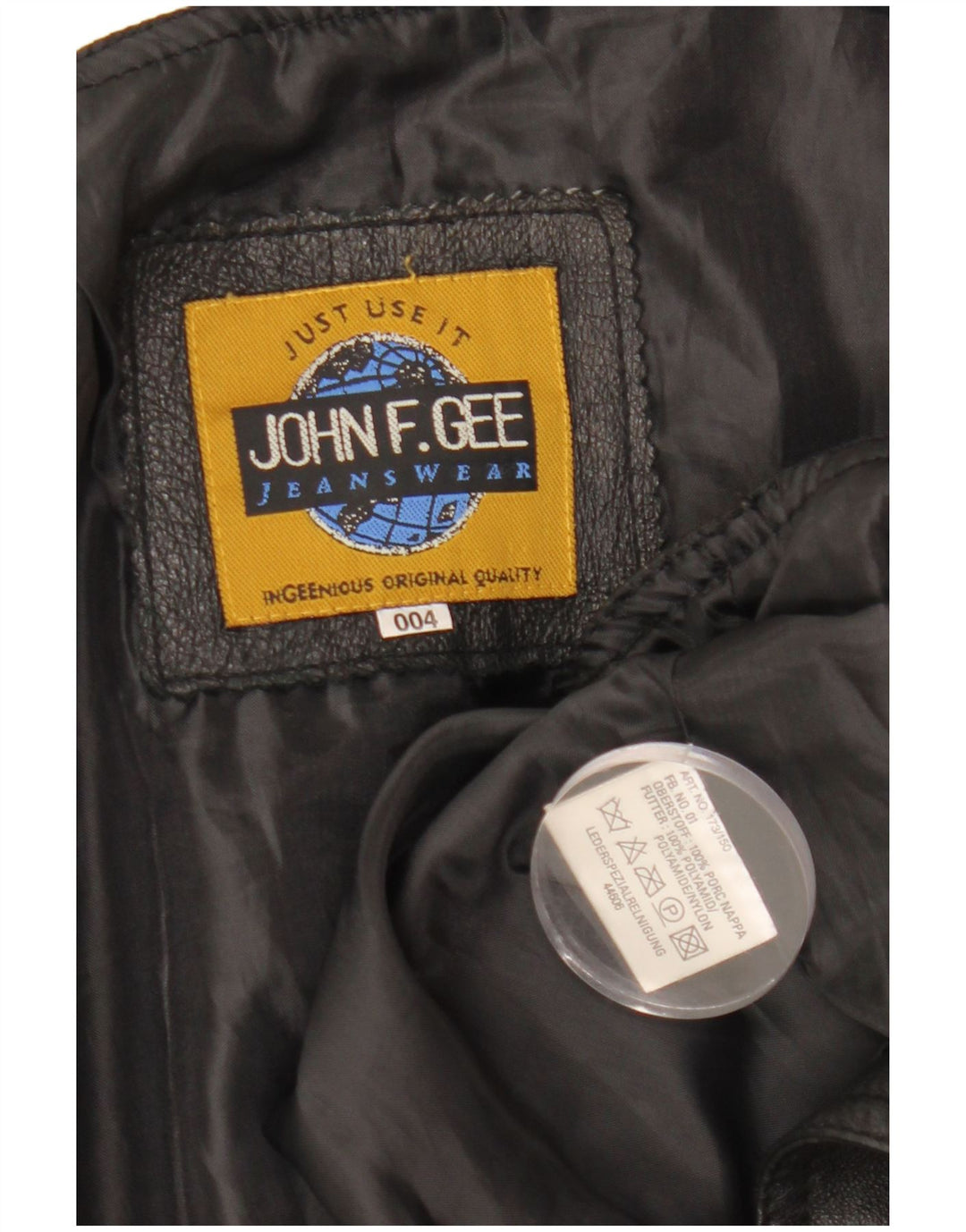 John F Gee Mens Leather Waistcoat Medium Black Leather