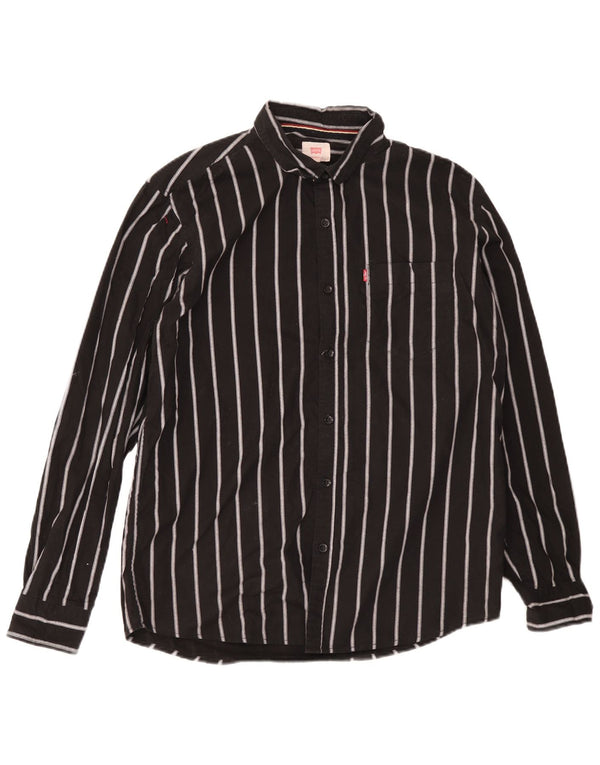 Levi's Herren Slim Fit Hemd 2XL Schwarz gestreift