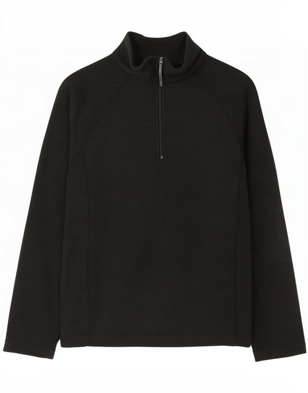 Berghaus Womens Zip Neck Fleece Jumper UK 14 Large Black Polyester