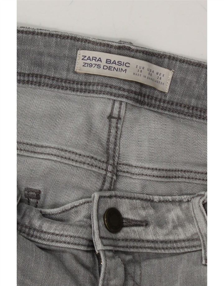 ZARA Womens Slim Jeans EU 38 Small W28 L25 Grey Floral Polyester Vintage Zara and Second-Hand Zara from Messina Hembry 